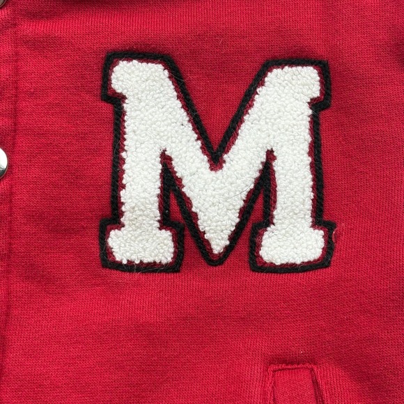 Disney Mickey Mouse Toddler Varsity Jacket Red White Snap 2T Sporty Playful Fun - Picture 7 of 9